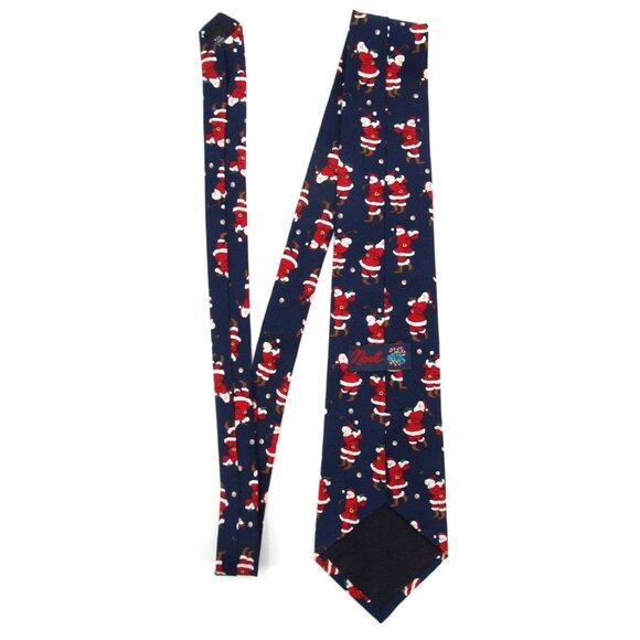 Lot of 2 Vintage 90s Mens Neckties Wide Classic Santa Golfing Hallmark Christmas - Picture 5 of 16